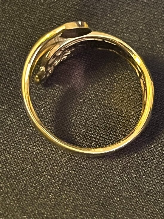 Oneida Gold‑Plated Spoon Ring • Size 8 • Wm. A. Rogers Vintage Floral Scroll - Picture 8 of 12